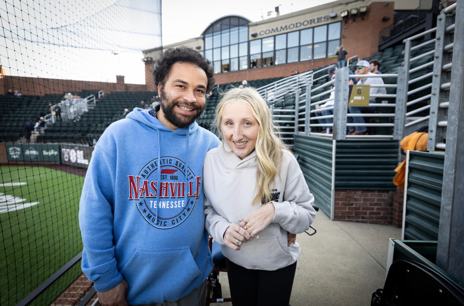 Bugarin and Thomas attend a Vanderbilt University baseball game to celebrate the completion of her participation in the OPTIMA clinical trial. Thomas says Bugarin’s persistence and advocacy in the face of a rare, debilitating disease have made her a constant source of inspiration. (photo by Erin O. Smith)