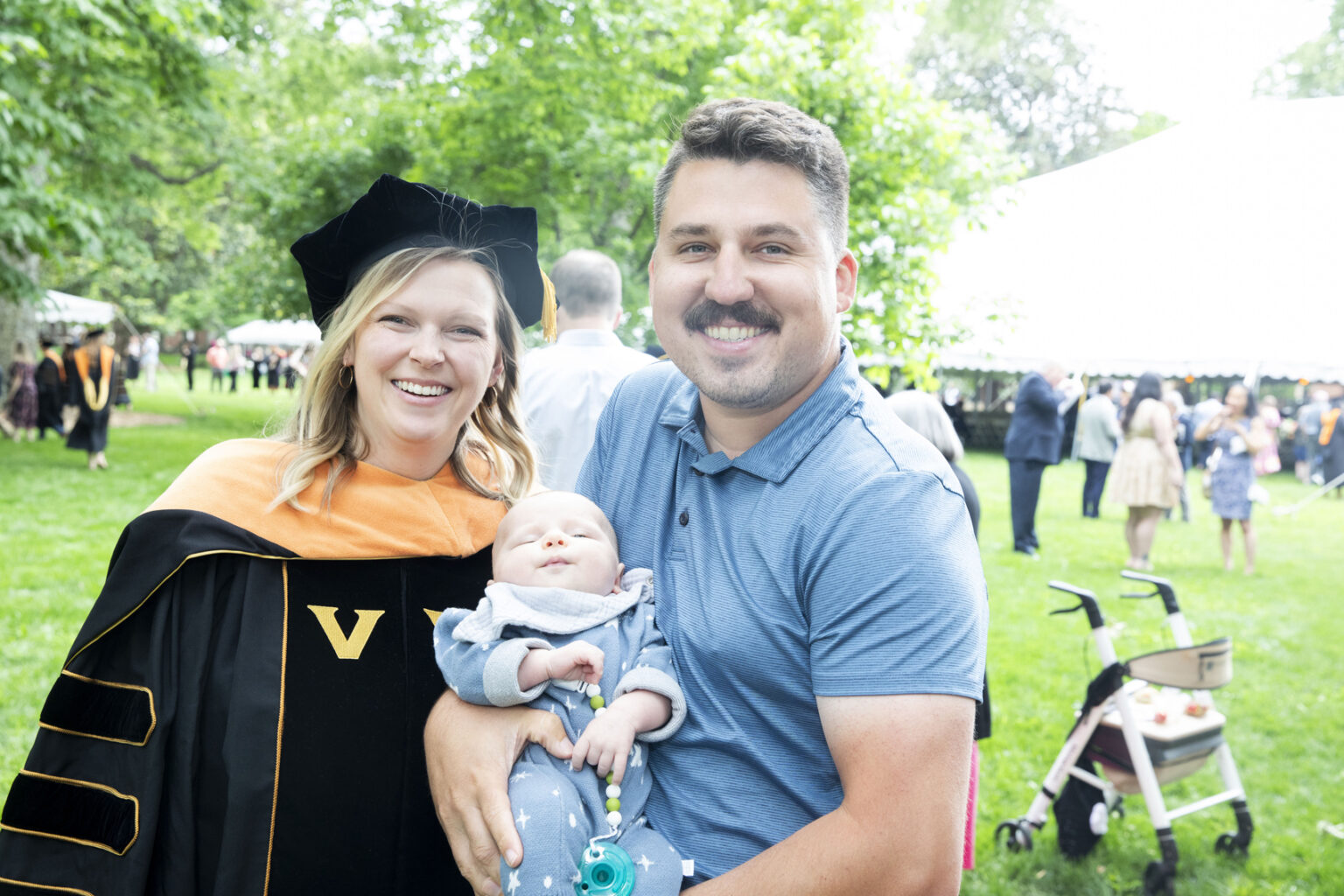 Nursing School graduate Taylor Dodd with her husband, Dustin Tellschow, and son, Bennett. (photo by Susan Urmy)