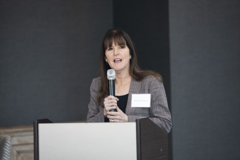Jane Freedman, MD, Deputy Chief Executive Officer and Chief Health System Officer introduced panelists and offered insights into VUMC’s leading expertise in cardiovascular care, training and research. (photo by Susan Urmy)