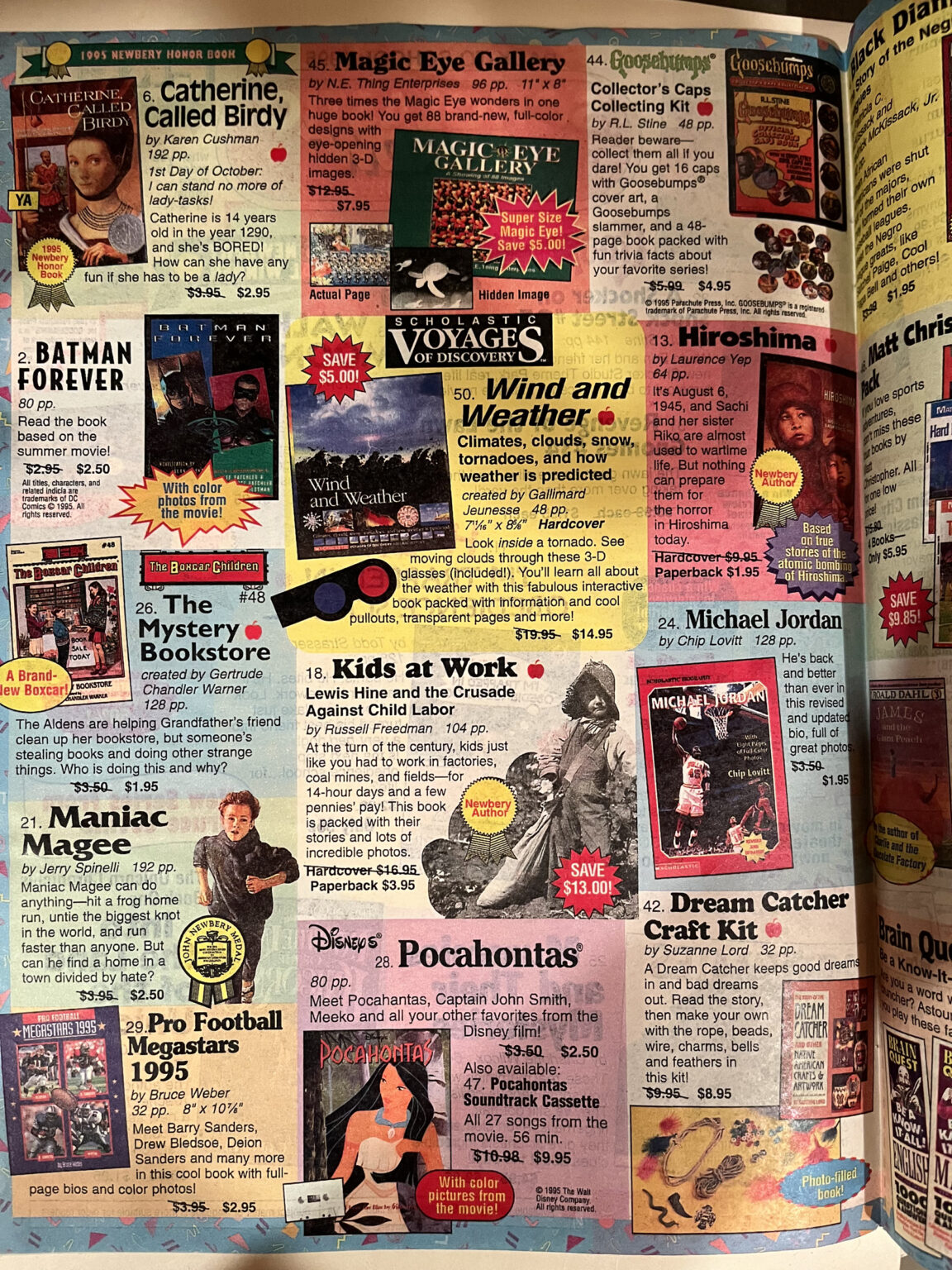 This is an example of a Scholastic Book Fairs flyer from 1995. (Submitted photo)