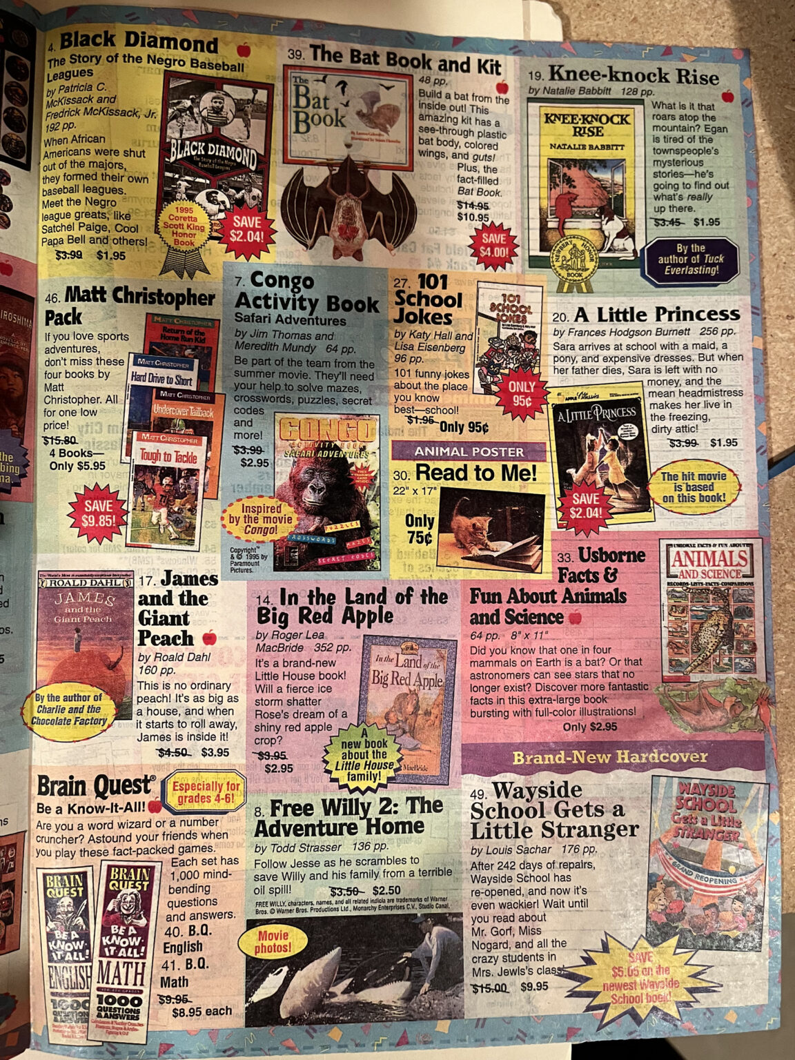 This is an example of a Scholastic Book Fairs flyer from 1995. (Submitted photo)