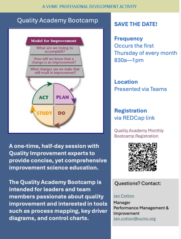 Next Quality Academy Bootcamps set for Aug. 6 and Sept. 3