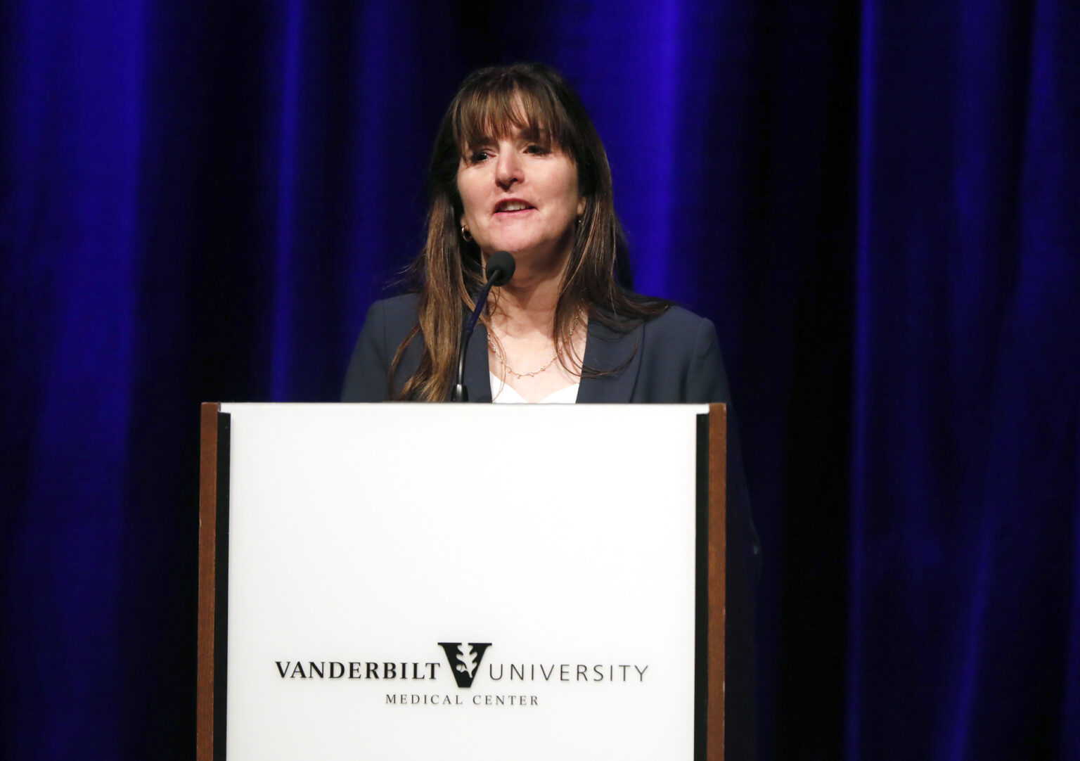 Jane Freedman, MD, delivers her farewell State of the Department address. (photo by Donn Jones)