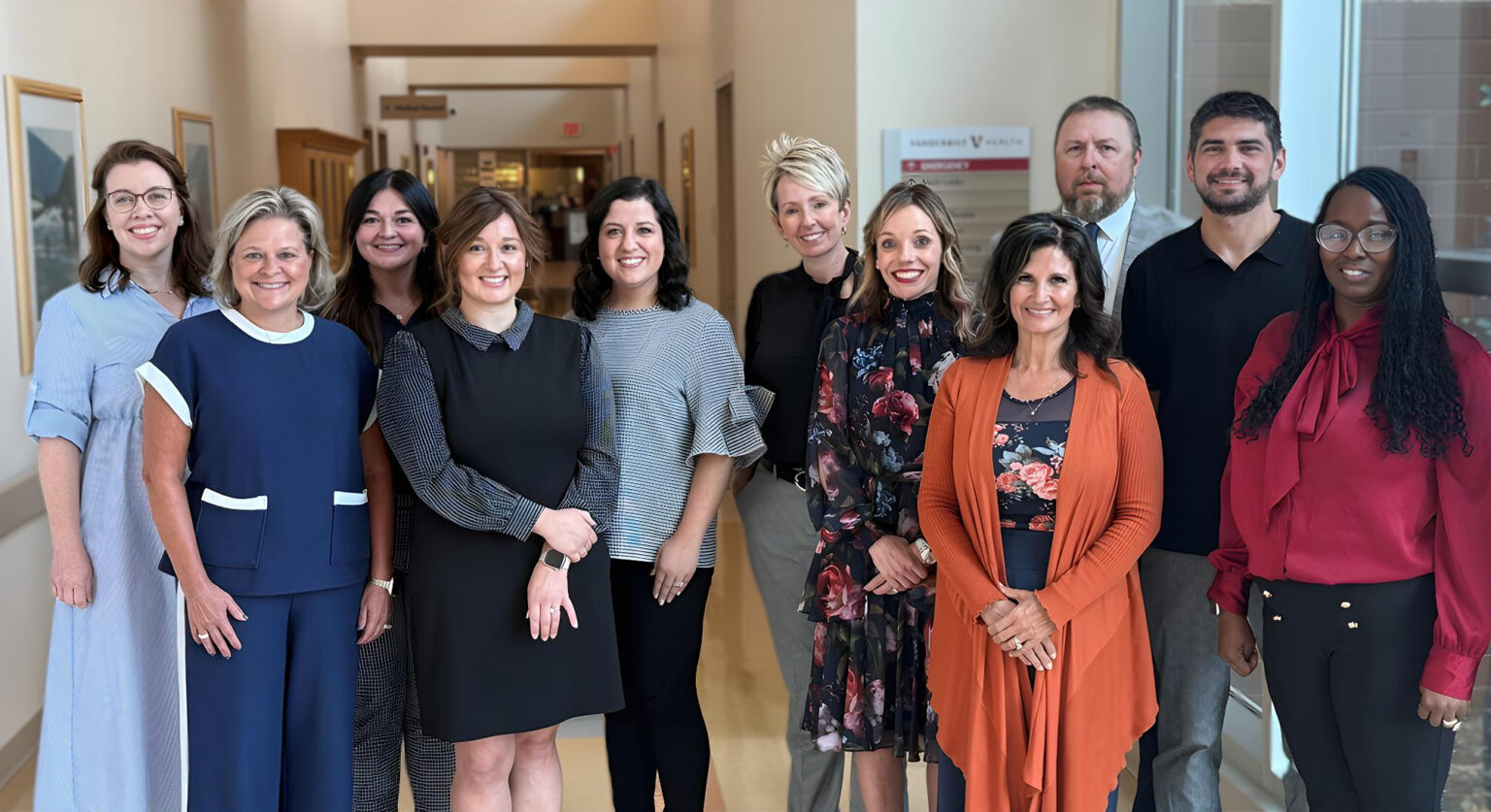 From left are Vanderbilt Bedford Hospital’s Jacquelyn Forsythe (Dean), MSN, RN, NE-BC, Jeri Clements, RN, Jarylin Phillips, BSN, RN, Megan Martin, MSN, RN, Anna Welch, BSN, RN, Lori Martin, MBA, BSN, RN, RT(R), Kerri Laughlin, MBA, BSN, RN, Angel Whitaker, BSN, RN, Mike DeFoe, MBA-HCM, Thomas Cervone, DO, MBA, and Syreeta Jordan-Dixon.