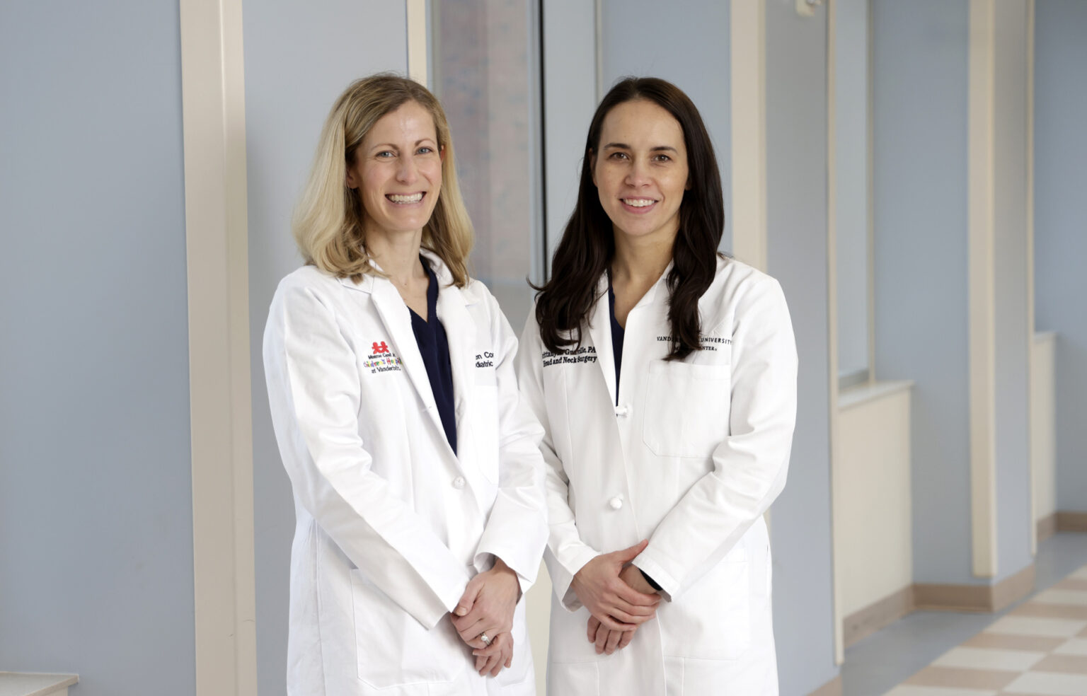 Shiayin Yang, MD, right, with Lauren Corona, MD. (photo by Donn Jones)