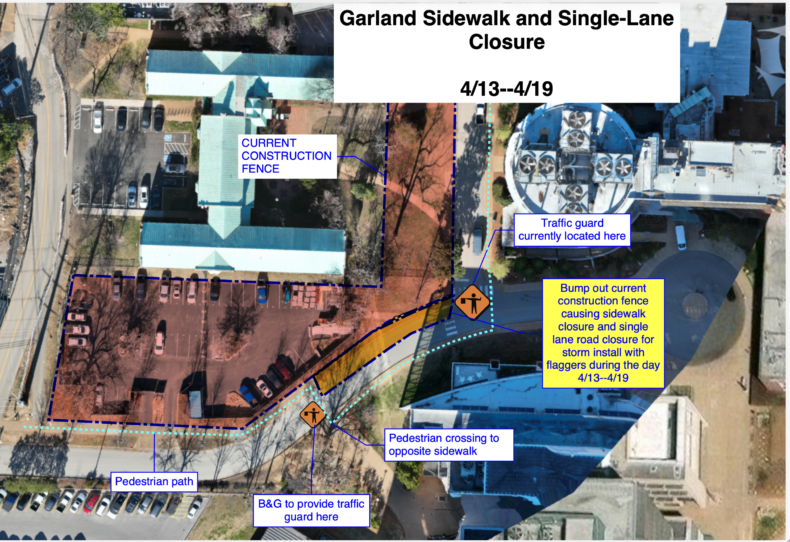 Garland Avenue to be one lane April 13-19