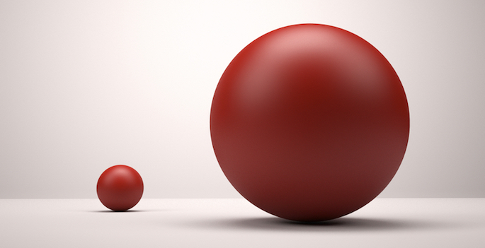 Large vs small sphere